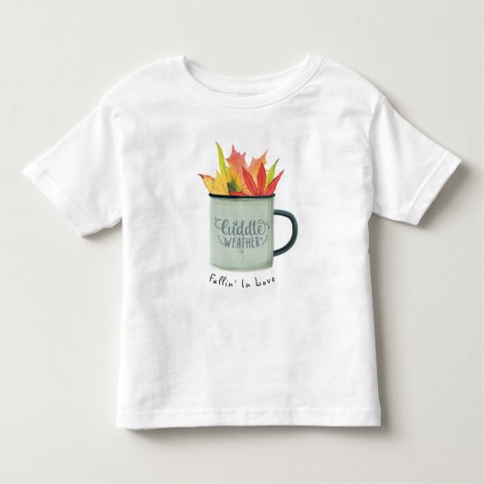 T-shirt Pour Les Tous Petits Aquarelle Météo Coulée Feuilles Automne (Devant)