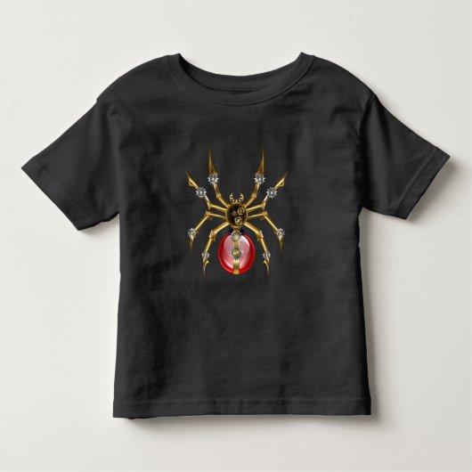 T-shirt Pour Les Tous Petits Araignée en vapeur noire (Devant)