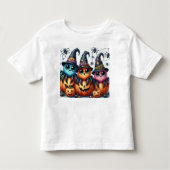 T-shirt Pour Les Tous Petits Araignées et enfants Citrouille d'Halloween - (Devant)