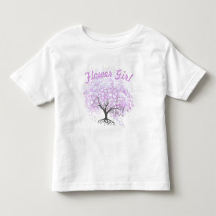 T-shirt Pour Les Tous Petits Arbre de lavande à feuilles en cœur Mariage oiseau