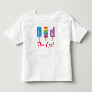 T-shirt Pour Les Tous Petits Arc-en-ciel Pop Two Cool été 2e Anniversaire