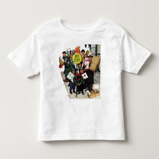 T-shirt Pour Les Tous Petits Arrêt d'autobus à Noël (Devant)
