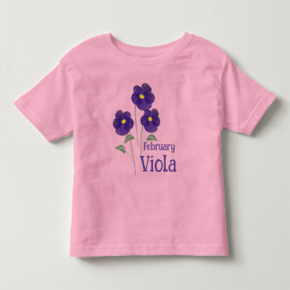 T-shirt Pour Les Tous Petits Art aquarelle fleur de violette Février Anniversai