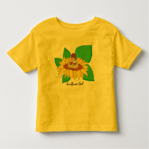 T-shirt Pour Les Tous Petits Art populaire d'Ukrainien de fille de tournesol