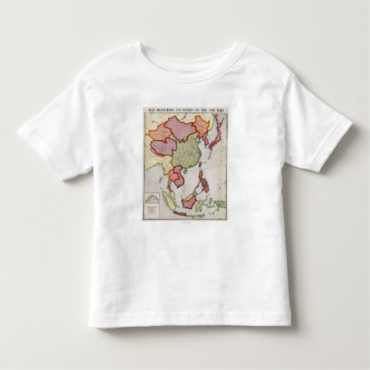 T-shirt Pour Les Tous Petits AsiaPanoramic est MapEast Asie (Devant)