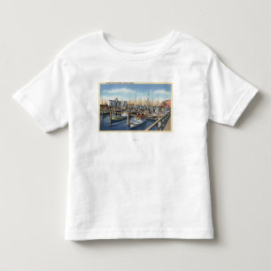 T-shirt Pour Les Tous Petits Astoria, Orégon - flotte de pêche dans le port