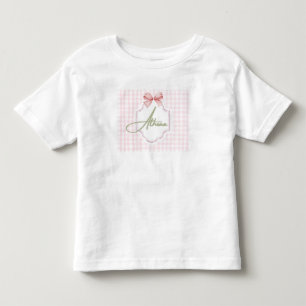 T-shirt Pour Les Tous Petits Athena Baby Girl Nursery Bow&En vichy personnalisé