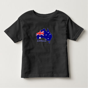 T-shirt Pour Les Tous Petits Australie Carte du drapeau Voyage