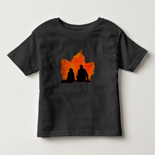 T-SHIRT POUR LES TOUS PETITS AUTOMNE LES FEUILLES PÈRE ET FILS (Devant)