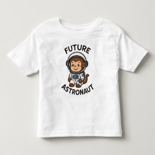 T-shirt Pour Les Tous Petits Avenir astronaute - Singe spatial mignon