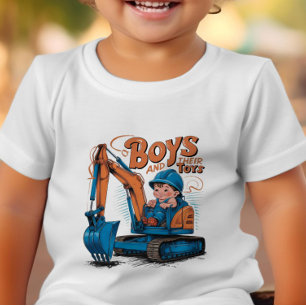 T-shirt Pour Les Tous Petits Aventures dans la Digger : Boys Construction Fun