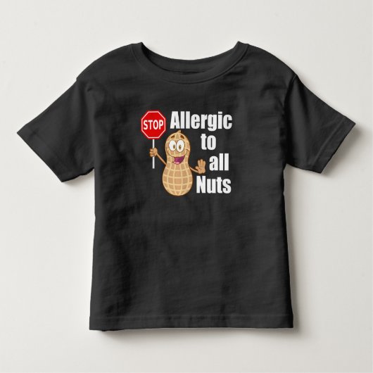 T-shirt Pour Les Tous Petits Avertissement sur l'arachide de sensibilisation au (Devant)