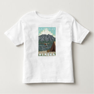 T-shirt Pour Les Tous Petits Avion de Bush et pêche - Skagway, Alaska