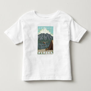 T-shirt Pour Les Tous Petits Avion de Bush et pêche - Wrangell, Alaska