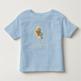 T-shirt Pour Les Tous Petits Baby Bear Hibernating on Moon
