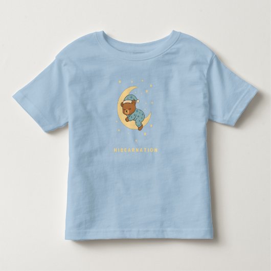 T-shirt Pour Les Tous Petits Baby Bear Hibernating on Moon (Devant)