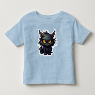 T-shirt Pour Les Tous Petits Baby Black Cat Design - Toddler Fine Jersey T-Shir