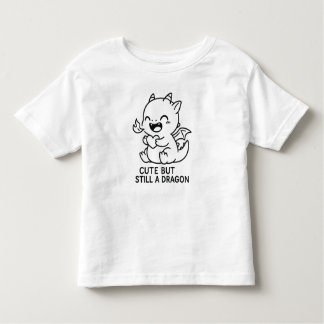 T-shirt Pour Les Tous Petits Baby Dragon Line Art – Cute & Funny