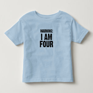 T-shirt Pour Les Tous Petits Badine la chemise - "avertissant : J'AI QUATRE ANS