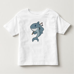 T-shirt Pour Les Tous Petits Baguette de pêche du requin