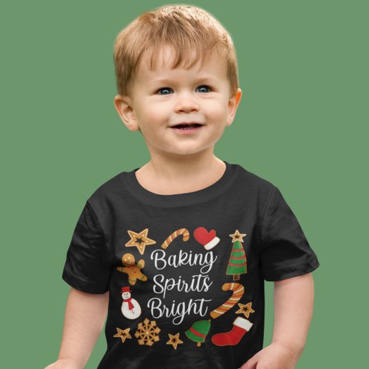 T-shirt Pour Les Tous Petits Baking Spirits Bright Gingerbread Noël Cookie