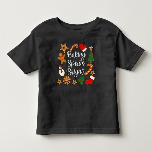 T-shirt Pour Les Tous Petits Baking Spirits Bright Gingerbread Noël Cookie (Devant)
