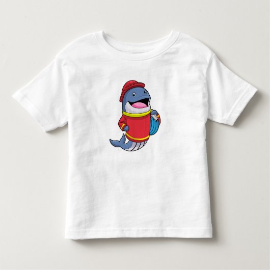 T-shirt Pour Les Tous Petits Baleine comme pompier avec tuyau (Devant)