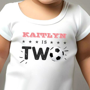 T-shirt Pour Les Tous Petits Balle de soccer étoile 2e anniversaire