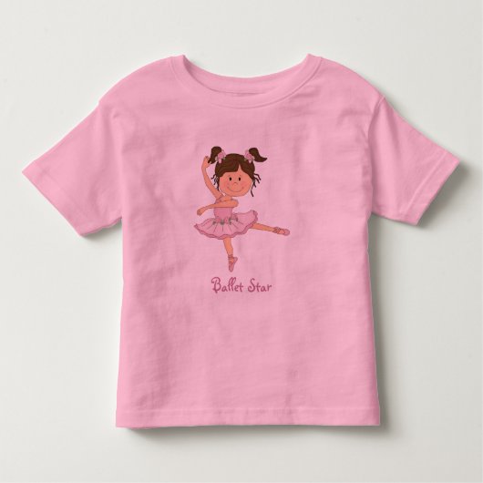 T-shirt Pour Les Tous Petits Ballerina rose 1 étoile de ballet (Devant)