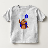 T-shirt Pour Les Tous Petits Ballon bleu singe d'anniversaire (Devant)