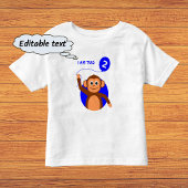 T-shirt Pour Les Tous Petits Ballon bleu singe d'anniversaire