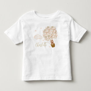 T-shirt Pour Les Tous Petits Ballons Ourson Mignon Écriture Dorée