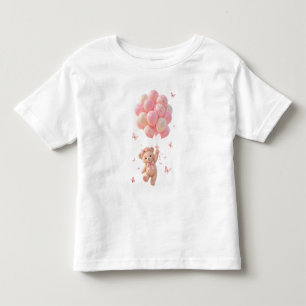 T-shirt Pour Les Tous Petits Ballons Papillons Ours en peluche