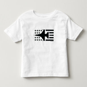 T-shirt Pour Les Tous Petits Bannière étoilée de noir d'avion de chasse de l