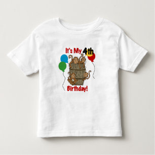 T-shirt Pour Les Tous Petits Baril des singes 4e anniversaire