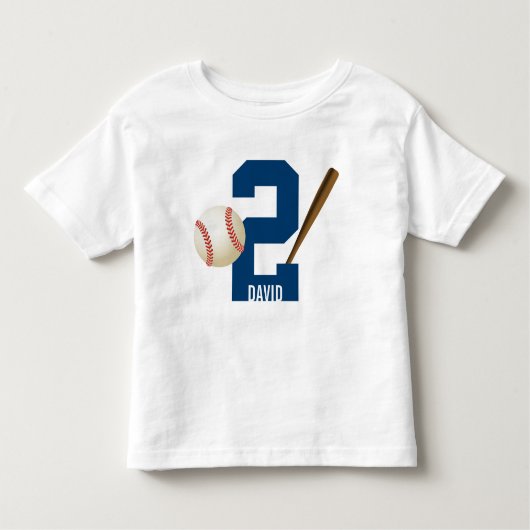 T-shirt Pour Les Tous Petits Baseball Boy All Star Custom Name 2nd Birthday (Devant)