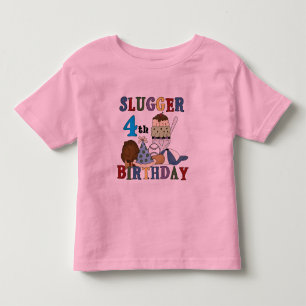 T-shirt Pour Les Tous Petits Baseball Slugger 4e anniversaire