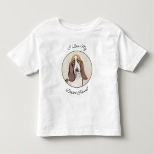 T-shirt Pour Les Tous Petits Basset Hound Peinture - Cute Original Chien Art