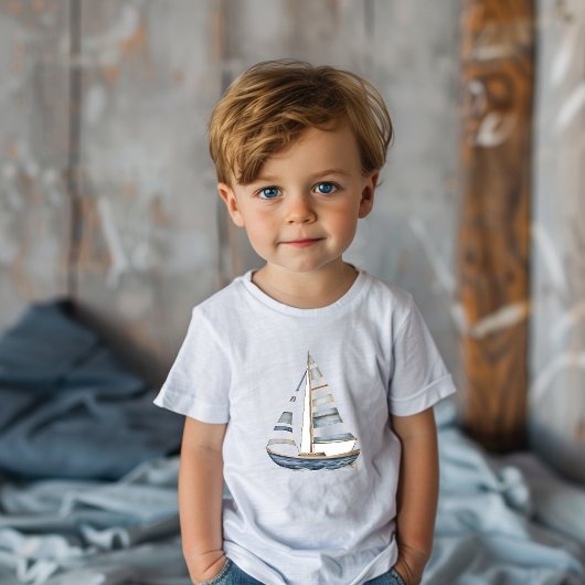 T-shirt Pour Les Tous Petits Bateau à voile Nautique Anniversaire I