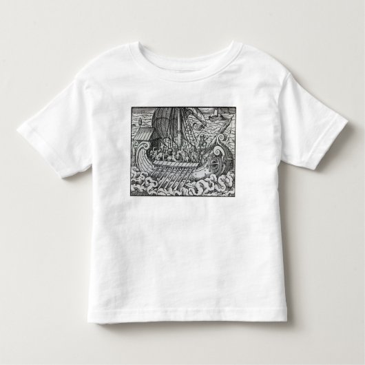 T-shirt Pour Les Tous Petits Bateau de Viking (Devant)