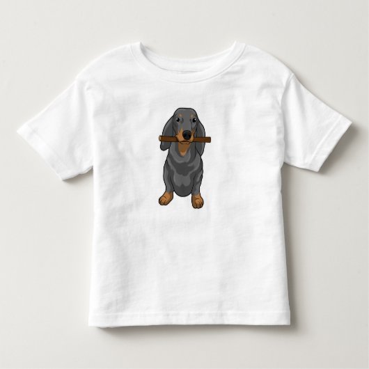 T-shirt Pour Les Tous Petits Bâton Dachshund (Devant)