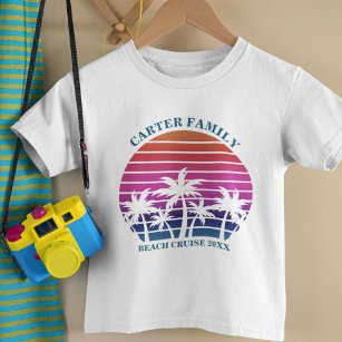 T-shirt Pour Les Tous Petits Beach Cruise Famille Réunion Cute Custom Palm Tree