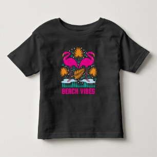 T-shirt Pour Les Tous Petits Beach Vibes Flamants roses roses-19501
