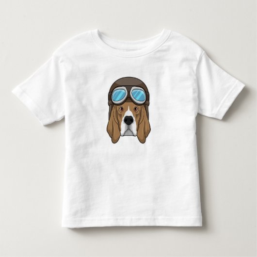 T-shirt Pour Les Tous Petits Beagle as Pilot with Pilot hat (Devant)