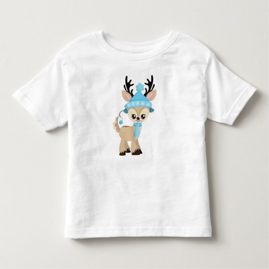T-shirt Pour Les Tous Petits Beau Rinder, Petit Rinder, Casquette Bleu, Écharpe (Devant)