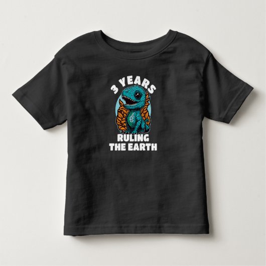 T-shirt Pour Les Tous Petits Bébé Dinosaure Trois Ans Anniversaire (Devant)