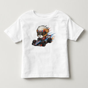 T-shirt Pour Les Tous Petits Bébé mignon Shih Tzu pilote de voiture de course