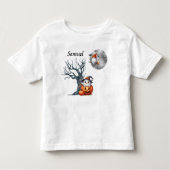 T-shirt Pour Les Tous Petits Bébé mou Fantômes Halloween Scène - Monogramme (Devant)