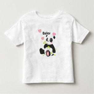 T-shirt Pour Les Tous Petits Bébé Panda Ours Pink Coeurs personnalisés