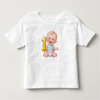T-shirt Pour Les Tous Petits Bébé un an heureux anniversaire